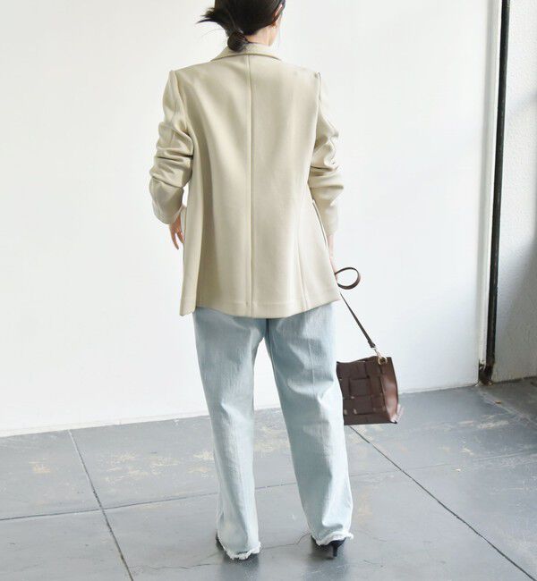 quaranciel「quaranciel:〈洗濯機可能〉ジャージー テーラード ダブル ジャケット」|テーラードジャケット|