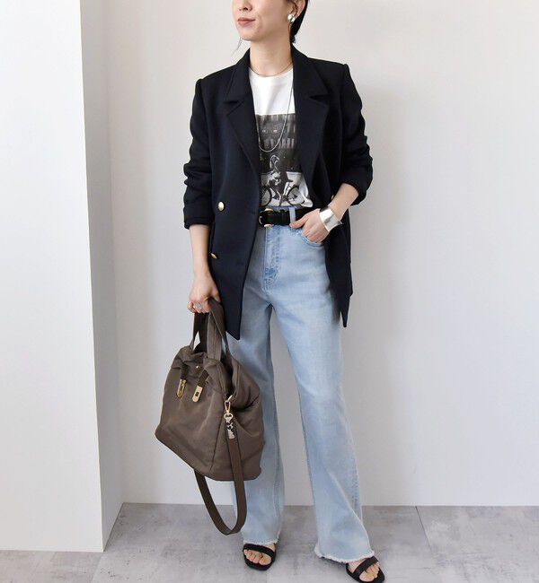 quaranciel「quaranciel:〈洗濯機可能〉ジャージー テーラード ダブル ジャケット」|テーラードジャケット|