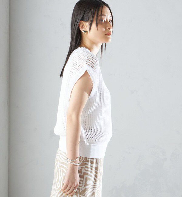 SHIPS for women「〈手洗い可能〉メッシュ 編み 前後 ２WAY ニット ベスト ◇」|ベスト・ジレ|