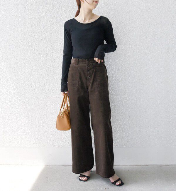 SHIPS any「SHIPS any:〈洗濯機可能〉コーデュロイ フロント ボタン セミワイド パンツ」|その他|