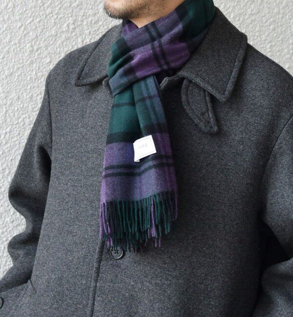 SHIPS any「【WEB限定】SHIPS any: カシミヤ シングル チェック ストール◇」|ストール|