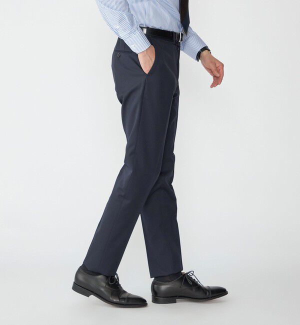 SHIPS「SHIPS:〈セットアップ対応/洗濯機可能〉ウール/ポリエステル ツイル スラックス」|スラックス|