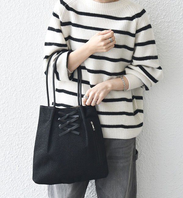 SHIPS any「《追加予約》【WEB限定】SHIPS any: ラメ フロント リボン トートバッグ」|トートバッグ|