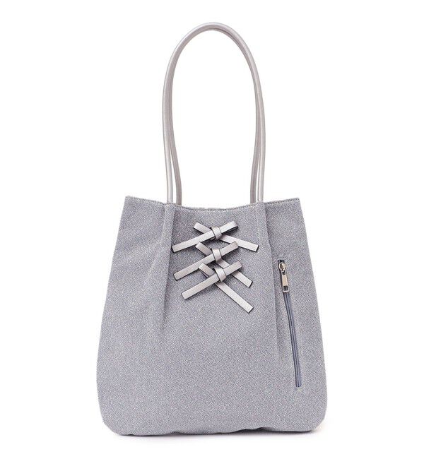 SHIPS any「《追加予約》【WEB限定】SHIPS any: ラメ フロント リボン トートバッグ」|トートバッグ|