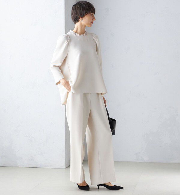 SHIPS for women「troisiemeCHACO:ワイド パンツ（セレモニー対応可）」|スラックス|