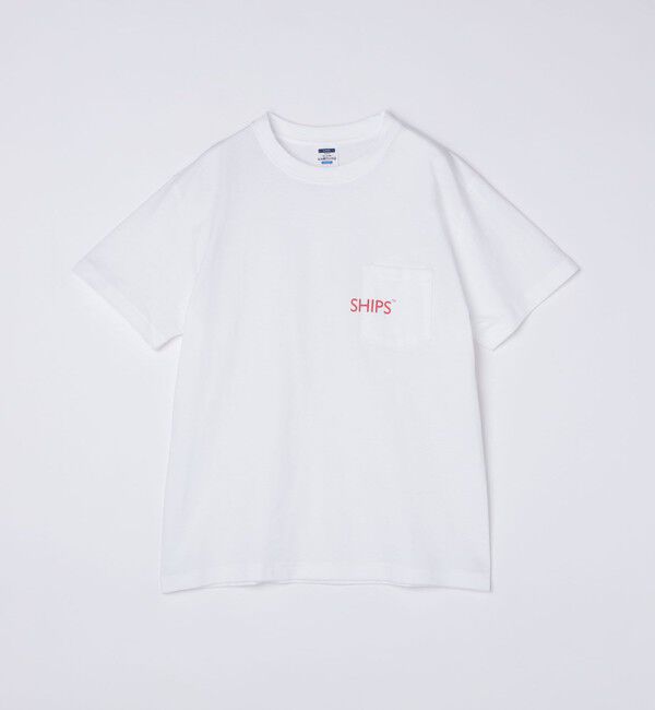 SHIPS「【WEB限定】SHIPS: SHIPSロゴ プリント ポケット Tシャツ」|Tシャツ・カットソー|