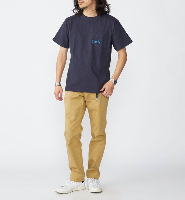 SHIPS「【WEB限定】SHIPS: SHIPSロゴ プリント ポケット Tシャツ」|Tシャツ・カットソー|