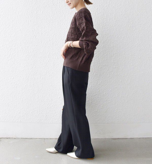 SHIPS for women「【WEB限定】〈洗濯機可能〉2WAY フラワー ジャカード ハーフ ジップ プルオーバー」|ニット・セーター|