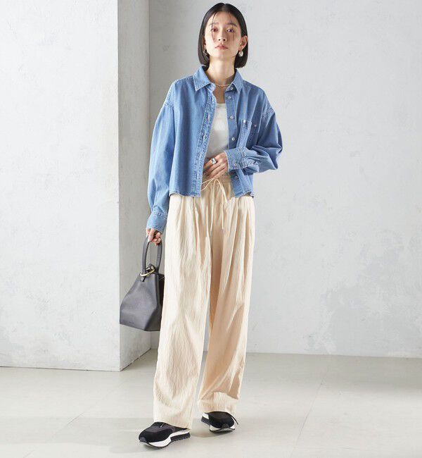 SHIPS for women「〈手洗い可能〉ナイロン混 ドロスト パンツ」|その他|