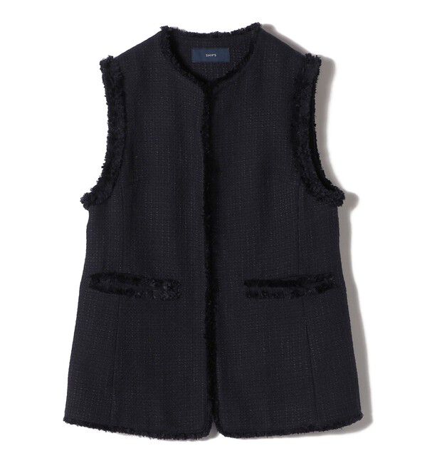 SHIPS for women「スラブ ツイード ロング ジレ（セレモニー対応可）」|ベスト・ジレ|