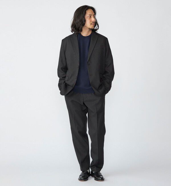SHIPS「SHIPS:〈手洗い可能〉ホップサック テック セットアップ (ジャケット＋パンツ)」|スーツ|ブラック