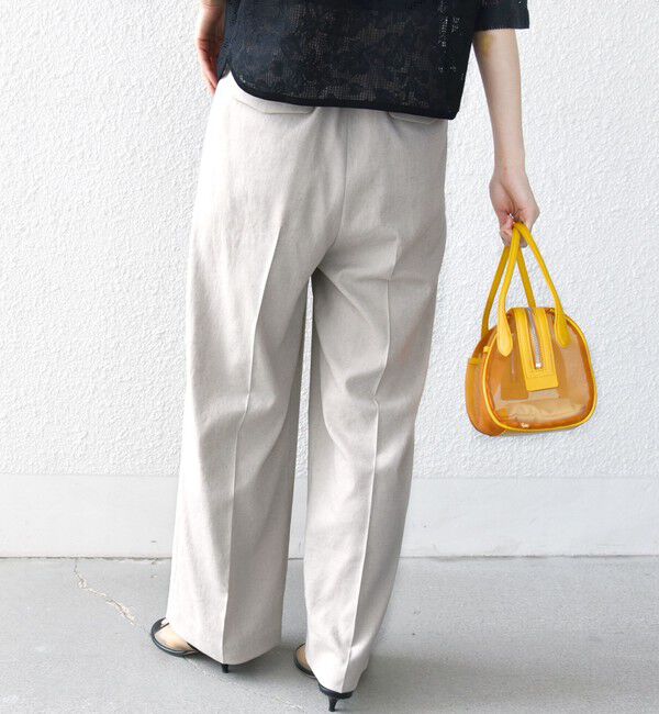 SHIPS for women「〈手洗い可能〉麻調 合繊 2タック ワイド パンツ 2」|その他|