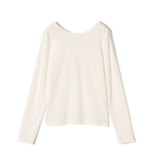 SHIPS for women「〈手洗い可能〉シアー トリコット  ポリエステル ベロア 前後2WAY ロングスリーブ」|Tシャツ・カットソー|