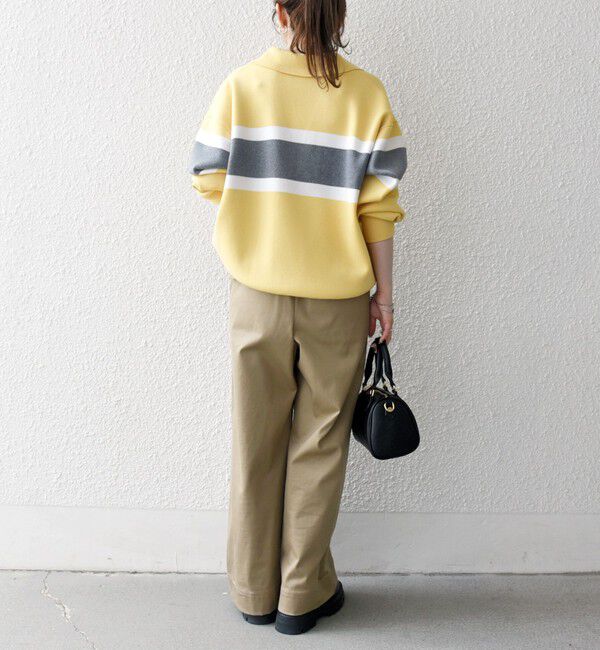 SHIPS any「SHIPS any:〈手洗い可能〉パネル ボーダー スキッパー ニット プルオーバー」|ニット・セーター|