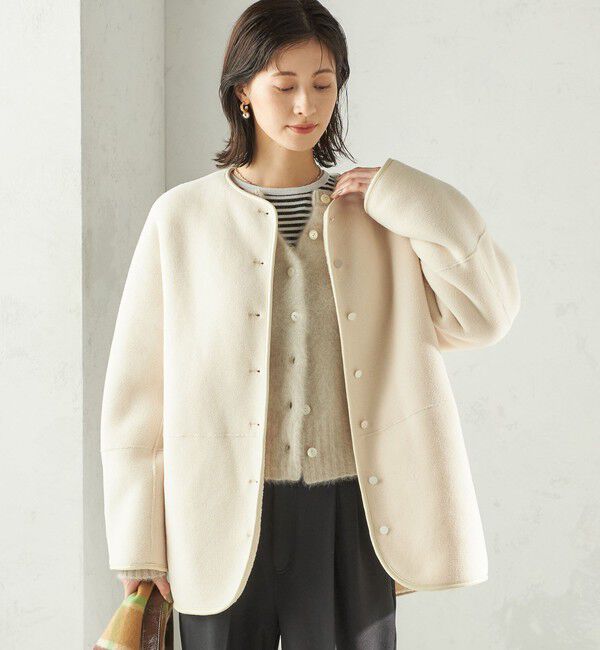 SHIPS for women「【一部WEB限定】〈手洗い可能〉NEW リバーシブル ボア ブルゾン」|ブルゾン・スタジャン|