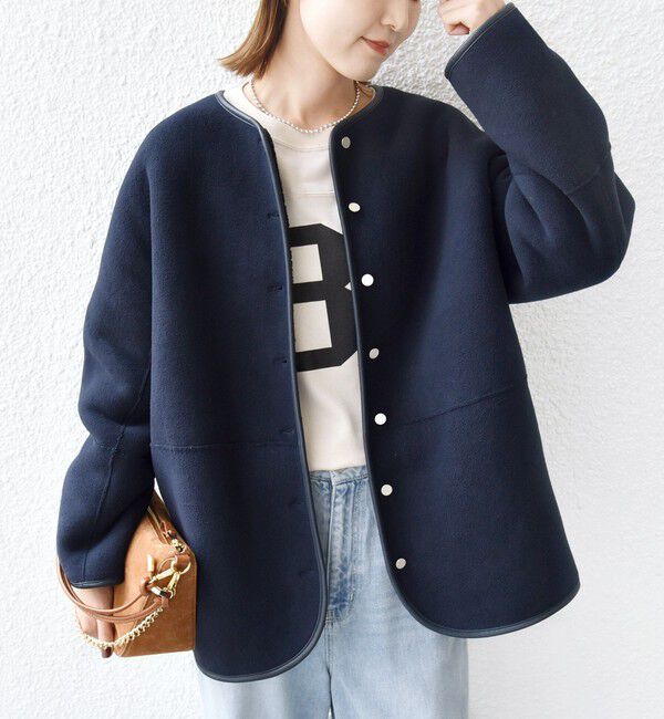 SHIPS for women「【一部WEB限定】〈手洗い可能〉NEW リバーシブル ボア ブルゾン」|ブルゾン・スタジャン|