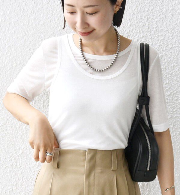 SHIPS for women「シアー フライス レイヤード TEE」|Tシャツ・カットソー|
