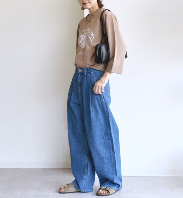 SHIPS for women「〈洗濯機可能〉2タック カーブ デニム パンツ」|デニム|