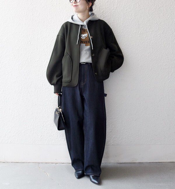 SHIPS any「SHIPS any:〈洗濯機可能〉ダンボール ノーカラー コンパクト ブルゾン」|ブルゾン・スタジャン|