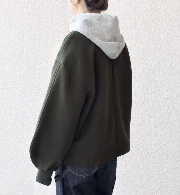 SHIPS any「SHIPS any:〈洗濯機可能〉ダンボール ノーカラー コンパクト ブルゾン」|ブルゾン・スタジャン|