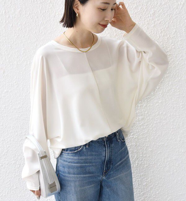SHIPS for women「〈手洗い可能〉前後 2WAY シアー ドルマン ブラウス」|シャツ・ブラウス|