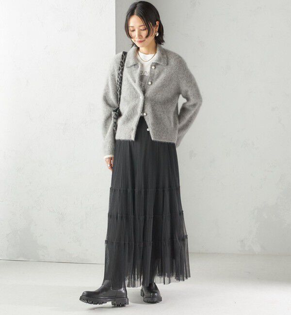 SHIPS for women「杢 フォックス カシミヤ ポロ ニット カーディガン」|カーディガン|