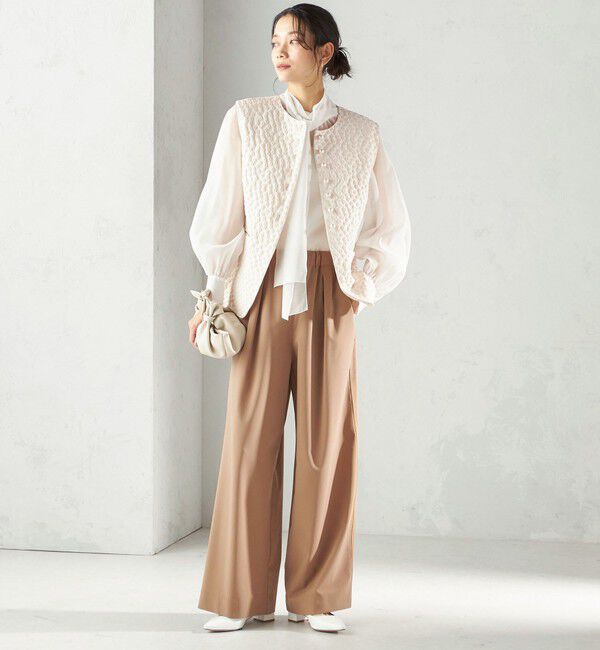 SHIPS for women「〈洗濯機可能〉ストレッチ ツイル イージー タック パンツ」|その他|