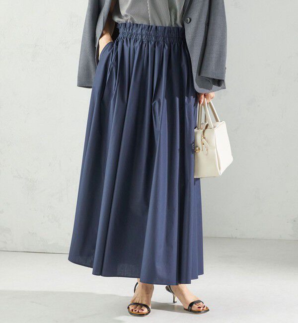 SHIPS for women「〈手洗い可能〉タイプライター チンツ タック ギャザー スカート」|スカート|