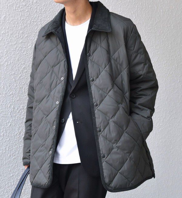 SHIPS any「【SHIPS any別注】TAION:〈手洗い可能〉ダイヤキルト ダウン ハーフコート 25AW◇」|ダウン|チャコールグレー