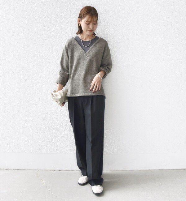 SHIPS for women「〈手洗い可能〉レイヤード デザイン ラメ メランジ 裏毛 プルオーバー」|スウェット・ジャージ|