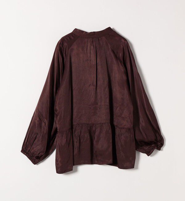 SHIPS any「SHIPS any:〈洗濯機可能〉サテン 刺繍 スキッパー ペプラム ブラウス」|シャツ・ブラウス|