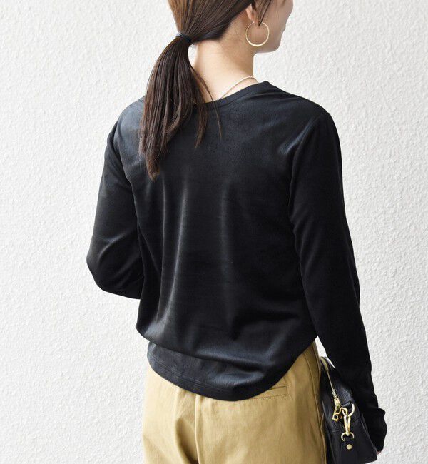 SHIPS any「SHIPS any:〈洗濯機可能〉ポリエステル ベロア 2way ヘンリーネック プルオーバー」|Tシャツ・カットソー|