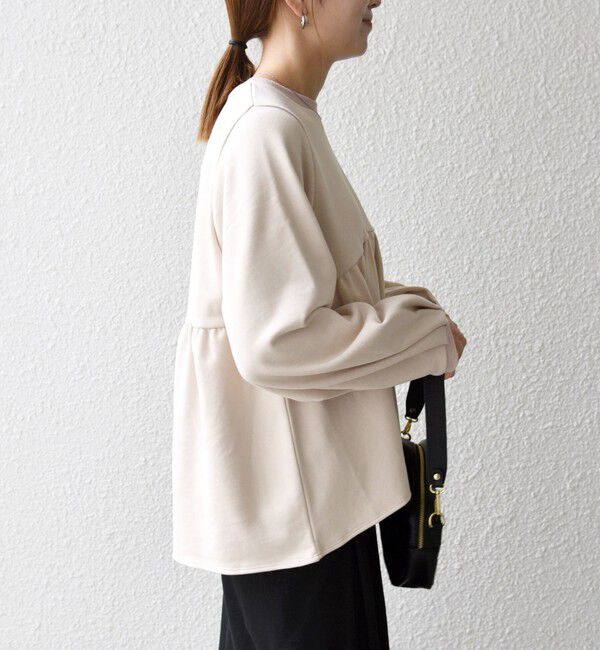 SHIPS any「SHIPS any:〈洗濯機可能〉裏毛 バイカラー ペプラム スウェット プルオーバー」|スウェット・ジャージ|