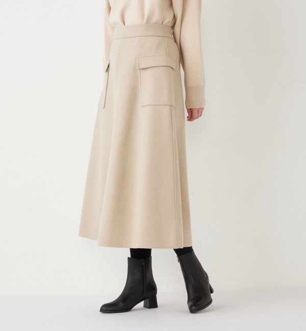 SHIPS Colors 「SHIPS Colors:〈手洗い可能〉ジャージーメルトン ポケット フレアスカート」|フレア|