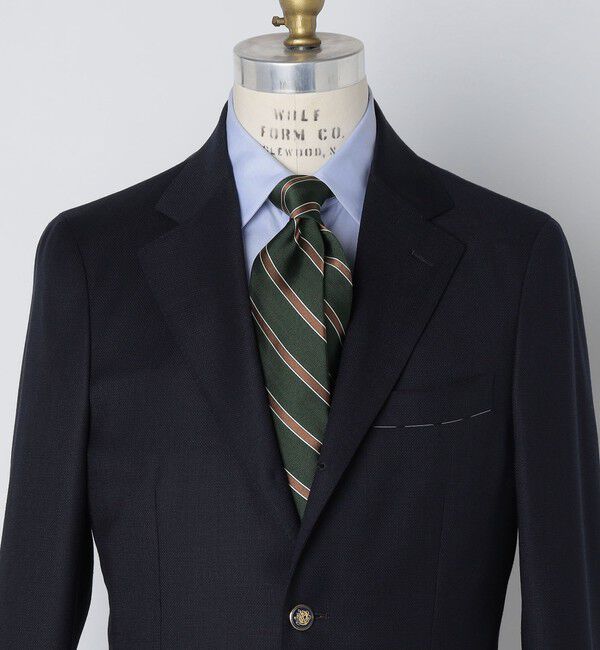 SHIPS「Stefanobigi: シルク リバース ストライプ ネクタイ」|ネクタイ・蝶ネクタイ|ダークグリーン