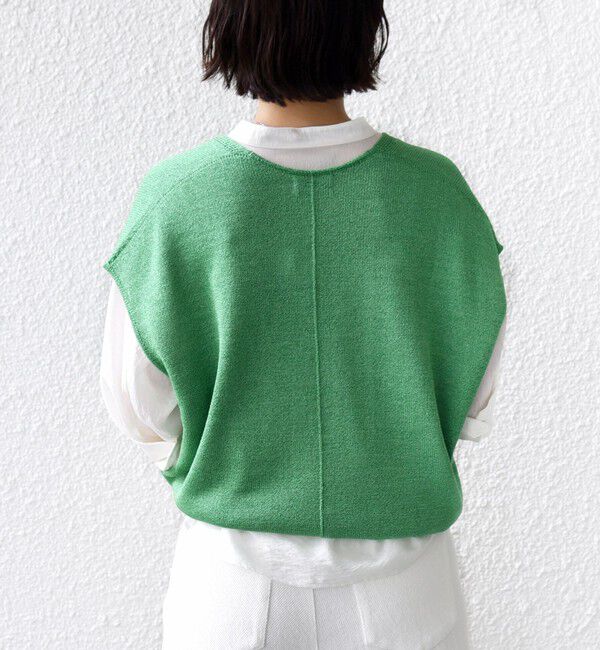 SHIPS for women「〈手洗い可能〉ブライト ペーパー 裾 ドロスト ニット プルオーバー」|ベスト・ジレ|