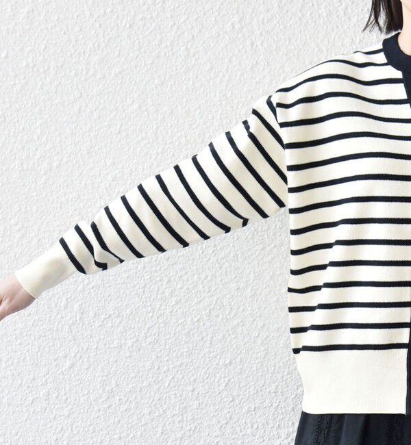 SHIPS any「《一部追加予約》SHIPS any:〈手洗い可能〉バイカラー スキッパー ニット カーディガン」|カーディガン|