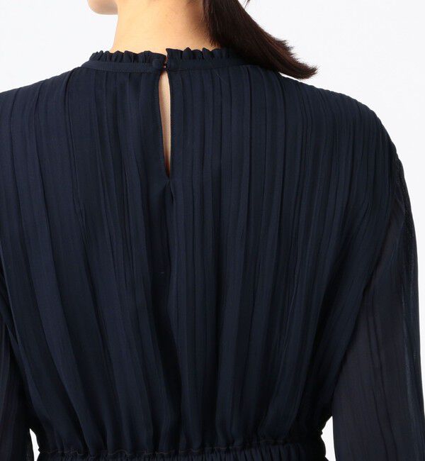 Ballsey「ランダムプリーツジョーゼット ウエストギャザーワンピース」|ワンピース|