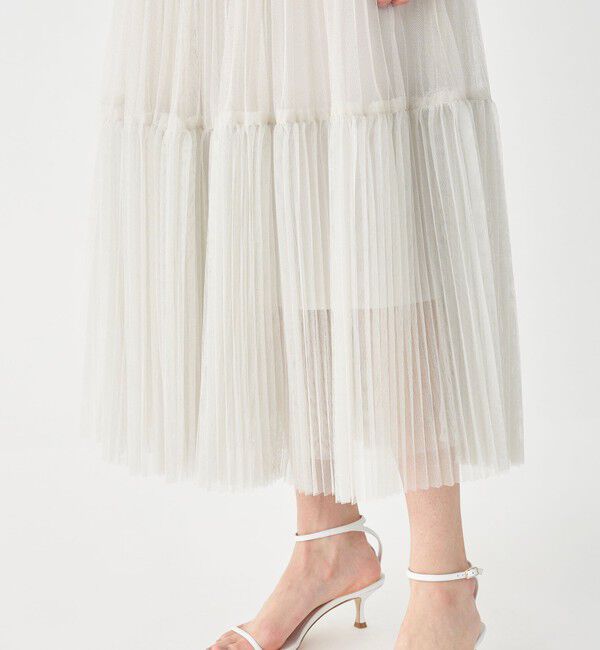 Ballsey「ラメチュール ティアードプリーツスカート」|フレア|