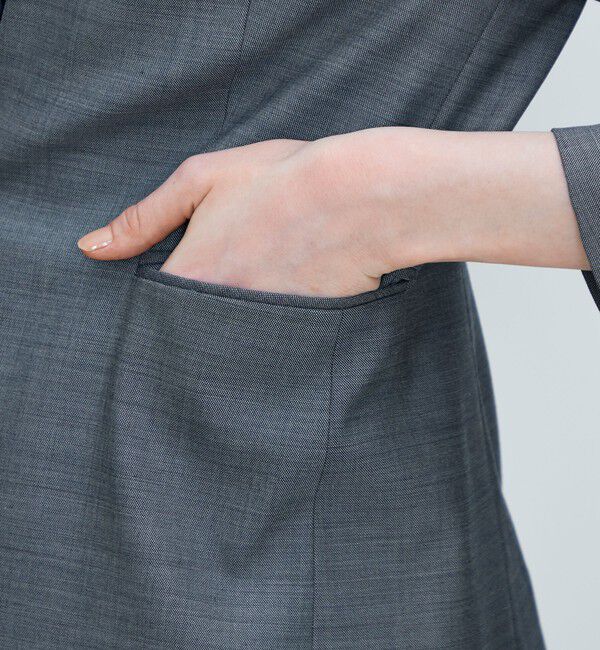 TOMORROWLAND collection「シャイニーシャーク キザミカラージャケット」|ノーカラージャケット|