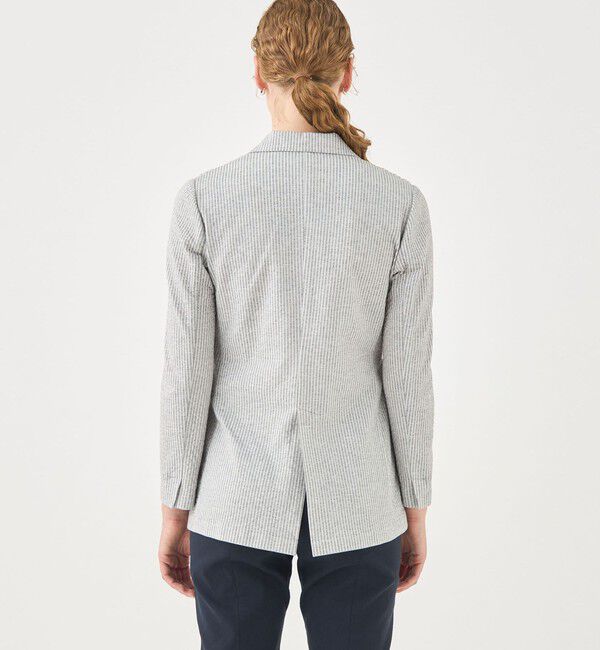 TOMORROWLAND collection「シルキーサッカー ダブルブレストライトジャケット」|テーラードジャケット|