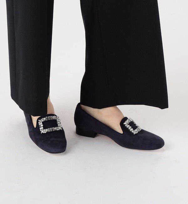 TOMORROWLAND GOODS「TOMORROWLAND スエード ビジューオペラローファー」|ローファー|