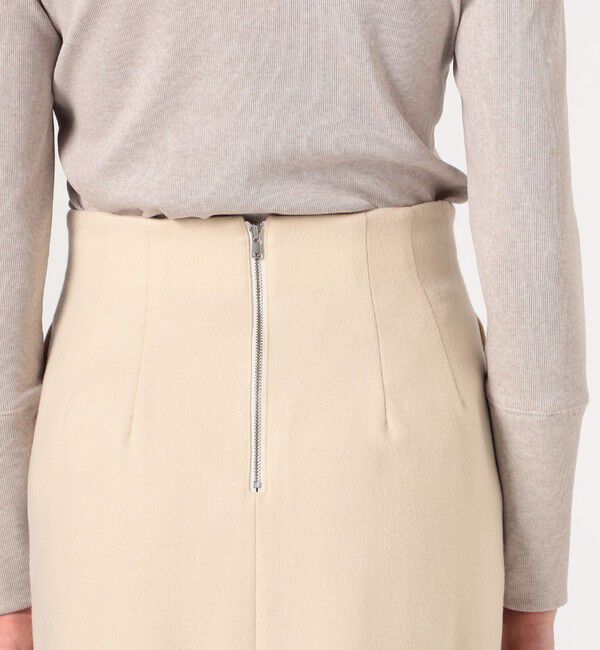 MACPHEE「ウールナイロンフランネル Iラインナロースカート」|タイト|