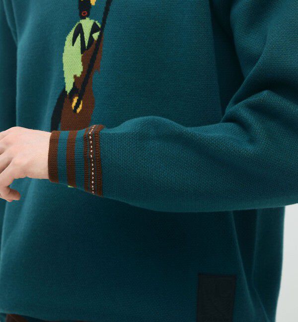 CABaN「CABaN コットンカシミヤジャカード JAZZ WOODBASE クルーネックプルオーバー」|ニット・セーター|