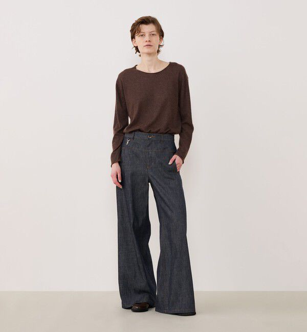 GALERIE VIE「ステイブルーデニム セミワイドパンツ」|デニム|