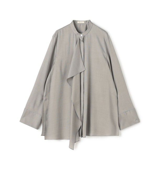 DES PRES「プレイドセルロースツイル フロンドレープシャツ」|シャツ・ブラウス|52 ライトグリーン系