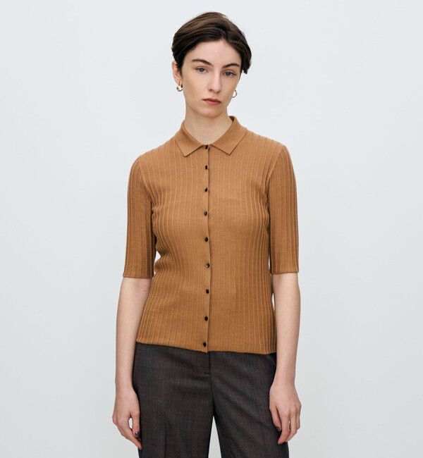 TOMORROWLAND collection「カシミヤシルクリブ ポロカーディガン」|ニット・セーター|