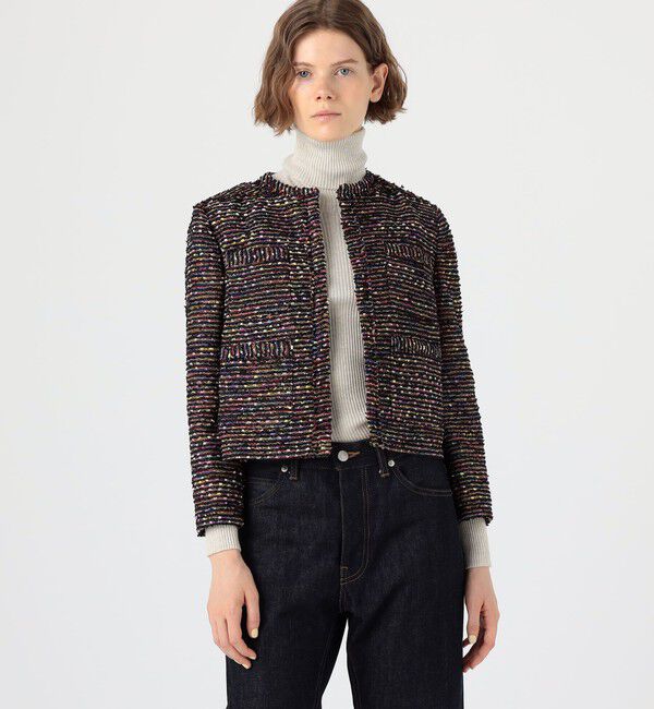 Ballsey「フリンジヤーンツイード 4ポケットジャケット」|ノーカラージャケット|