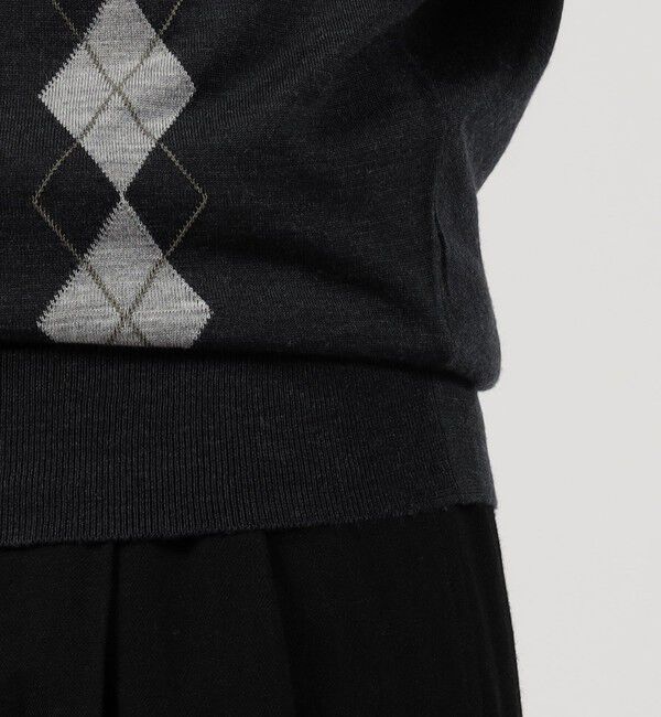 TOMORROWLAND MENS「【別注】JOHN SMEDLEY ウール アーガイルクルーネック プルオーバーニット」|ニット・セーター|