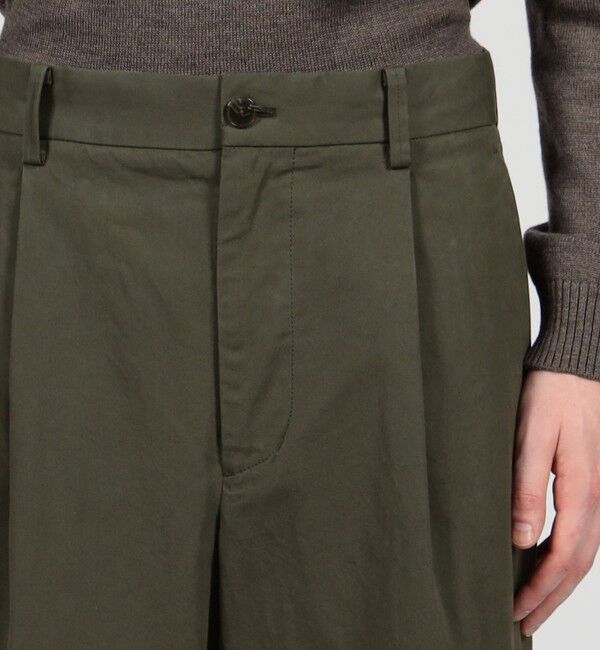 TOMORROWLAND MENS「60/3 コットンオックスフォード 1プリーツバレルパンツ」|チノ|